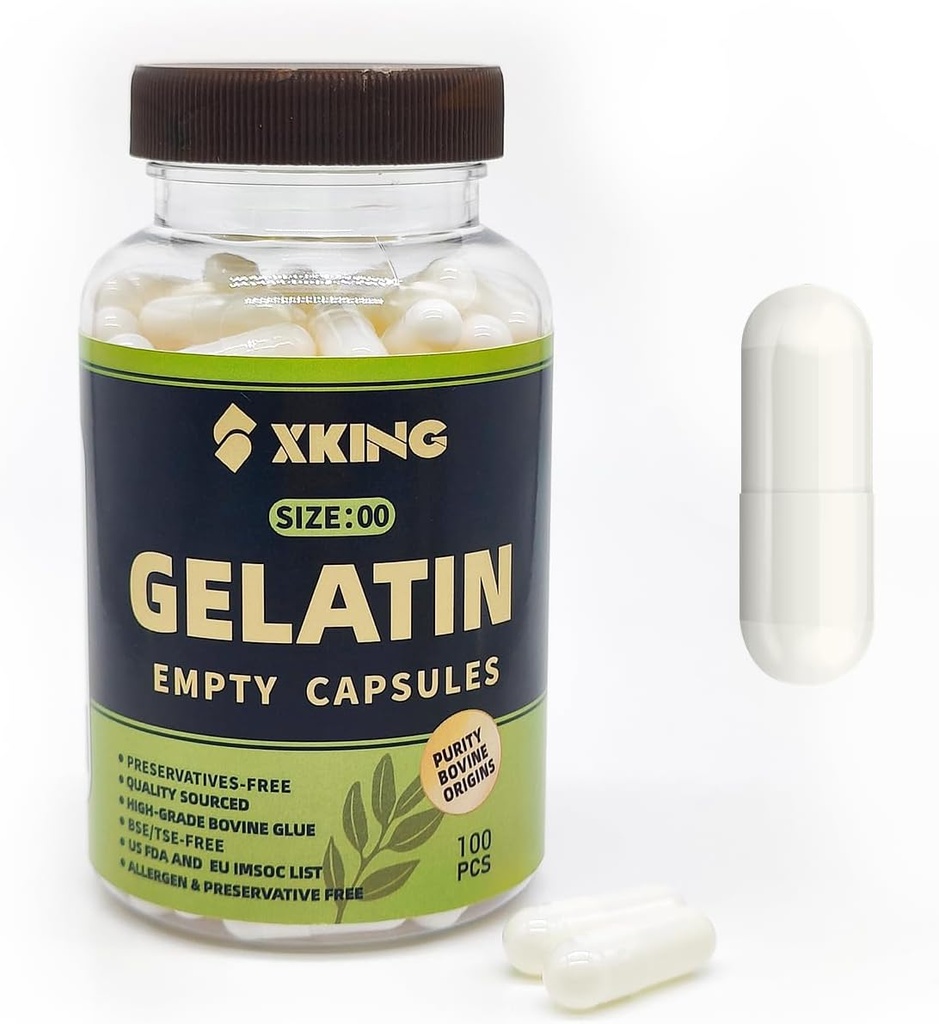 Xking Size 00 Empty Capsules 100 Count White Empty Gelatin Capsules Empty Pill Capsules DIY Supplement Capsule Filling