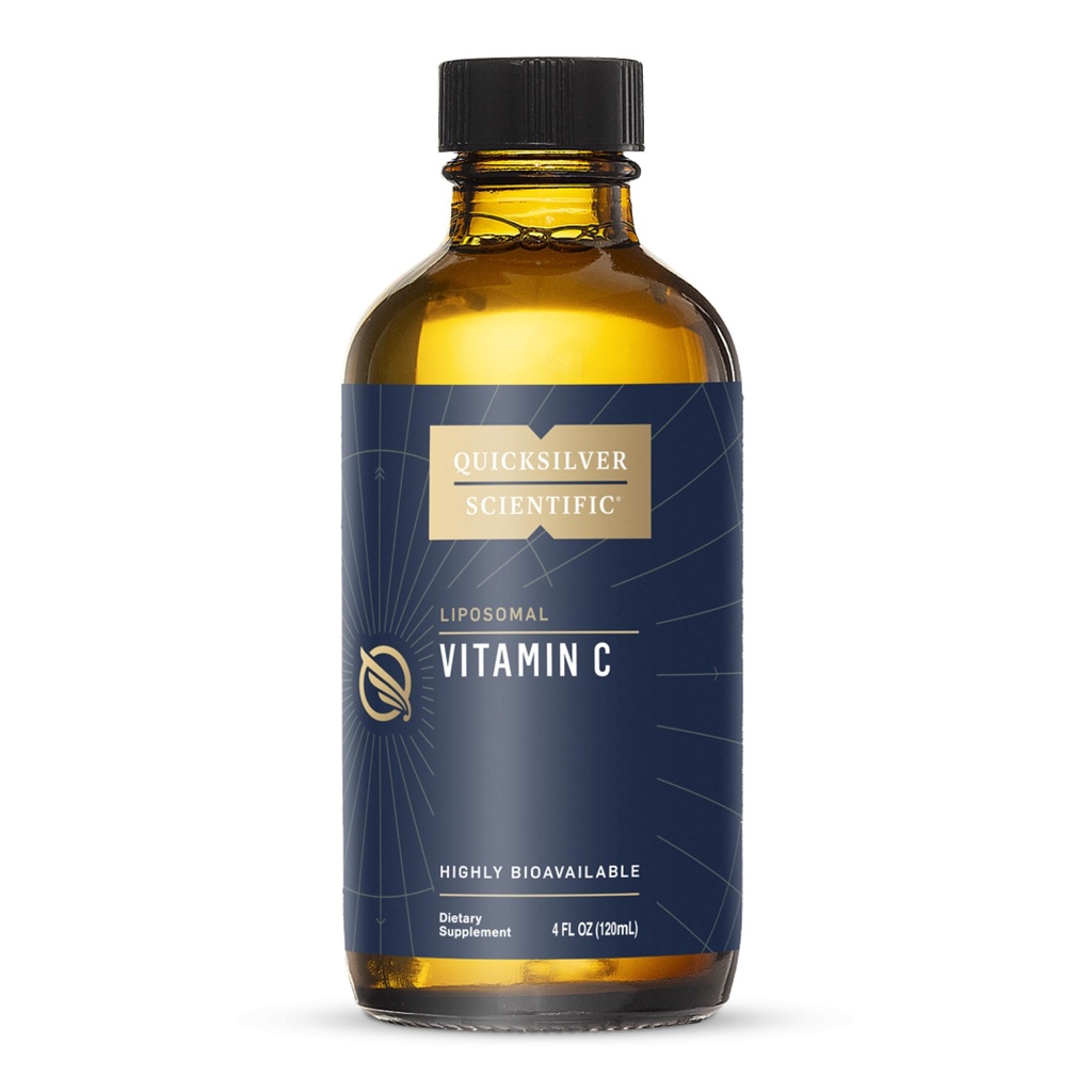 Quicksilver Scientific Liposomal Vitamin C - 1000mg Buffered Liquid Vitamin C Supplement - Immune + Antioxidant Support - Liposomes for Superior Absorption - Vegan + Non-GMO (4oz / 120ml)