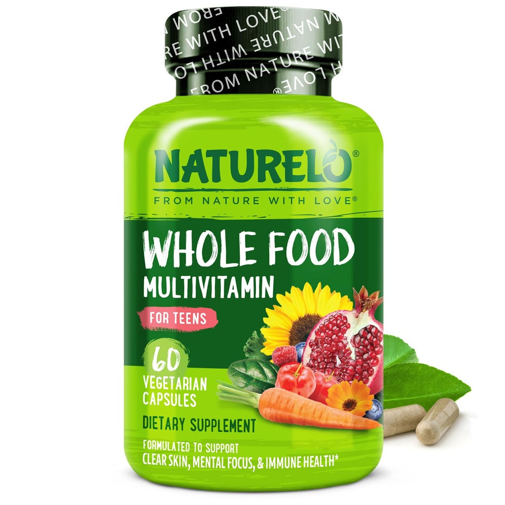 Genç Kızlar/Erkekler, 60 Capsules, All Food Multivitamins, Non-GMO, Vegetarian