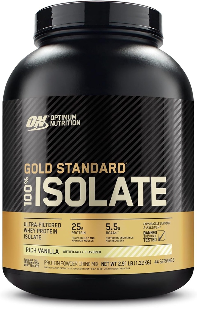 Optimum Beslenme Altın Standardı 100% Isolate, Protein Toz, Zengin Vanilla, 2.91 Pounds, 44 Hizmet. Whey Protein Isolate (Pazar Mayıs Vary)