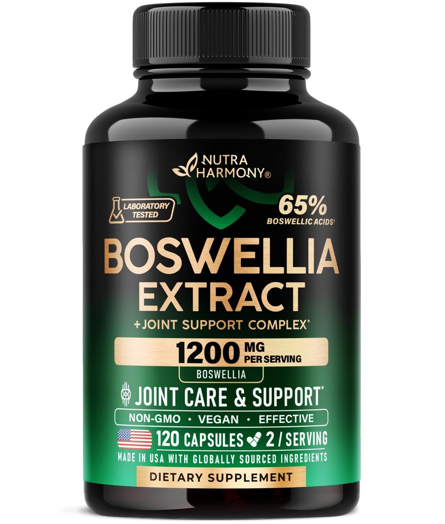Boswellia 1200 mg - Boswellia Extract | Turmeric | Hyaluronic Asit | MSM | Aynı - Ortak Sağlık ve Rahat - Boswellia Serrata | 65 Boswellic Acid - for Men & Women - Made in USA - 120 Capsules