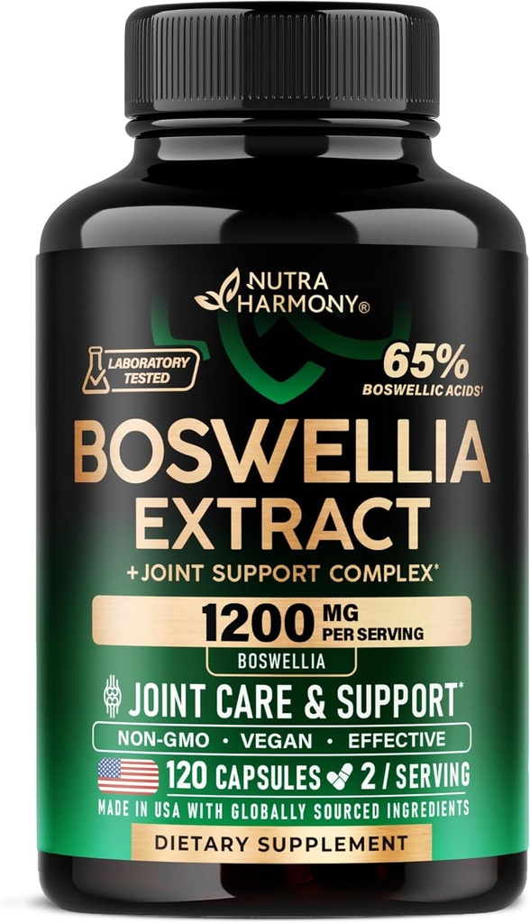 Boswellia 1200 mg - Boswellia Extract | Turmeric | Hyaluronic Asit | MSM | Aynı - Ortak Sağlık ve Rahat - Boswellia Serrata | 65 Boswellic Acid - for Men & Women - Made in USA - 120 Capsules