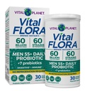 Vital Planet - Vital Flora Erkekler 55 Günlük Probiyotik, 60 Milyar CFU, Diverse Strains, Organik Prebiyotikler, Immune Support, Digestive Health Raf Stable Probiyotiks for Men, 30 Capsules