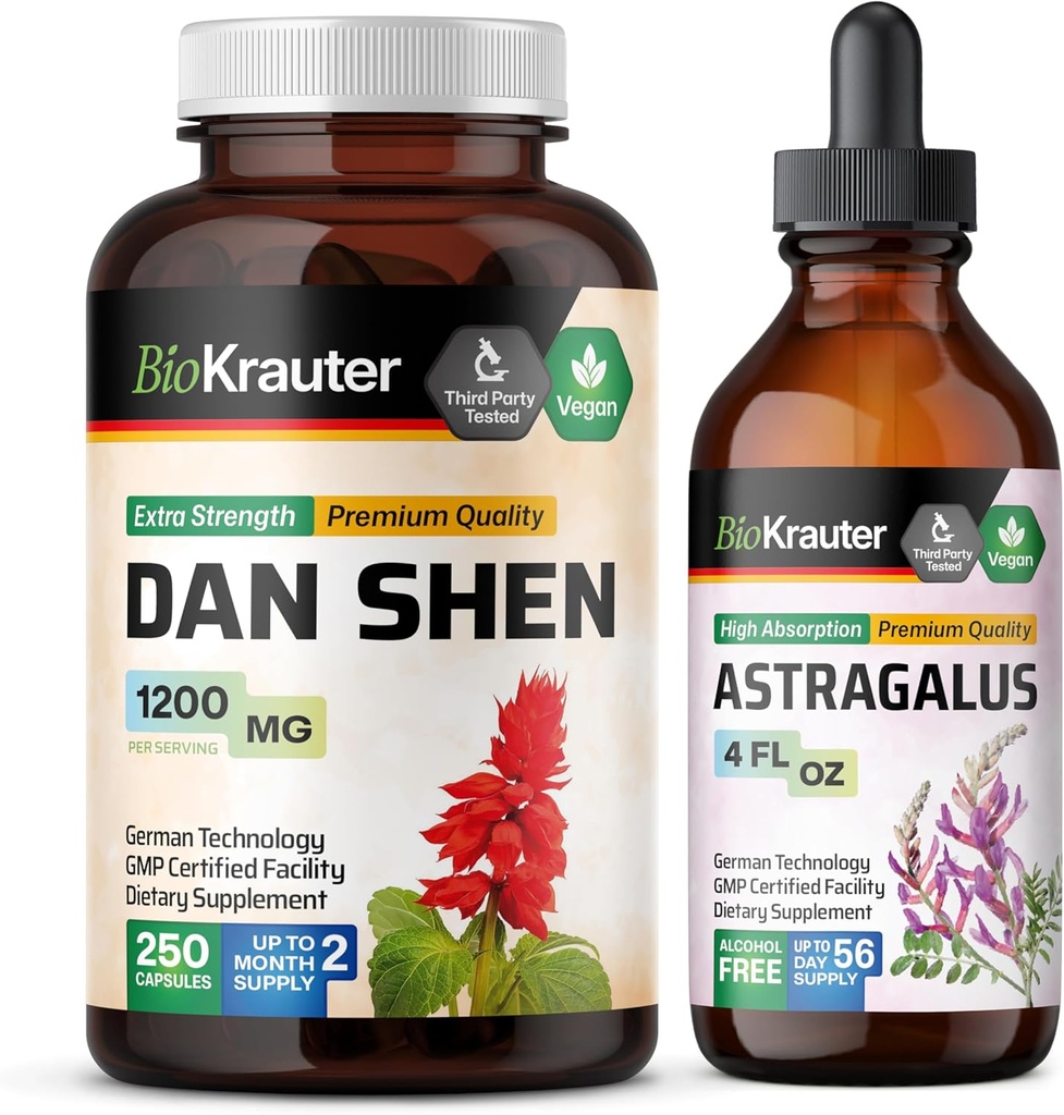 BIO KRAUTER Dan 250 Capsules & Astragalus Tincture 4 Fl. Oz.