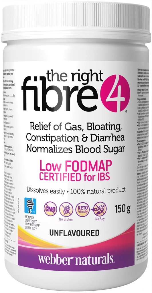 Webber Naturals Fibre 4 Unflavoured, 150 g Toz