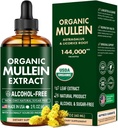 Lungs için Mullein Drops, Mullein Leaf & Licorice Extract Support Lung Cleanse & Health Breathing, Organic Mullein Leaf Tincture Herbal Supplement, No Wordss Mullein Extract 2 fl Oz 60Mlin