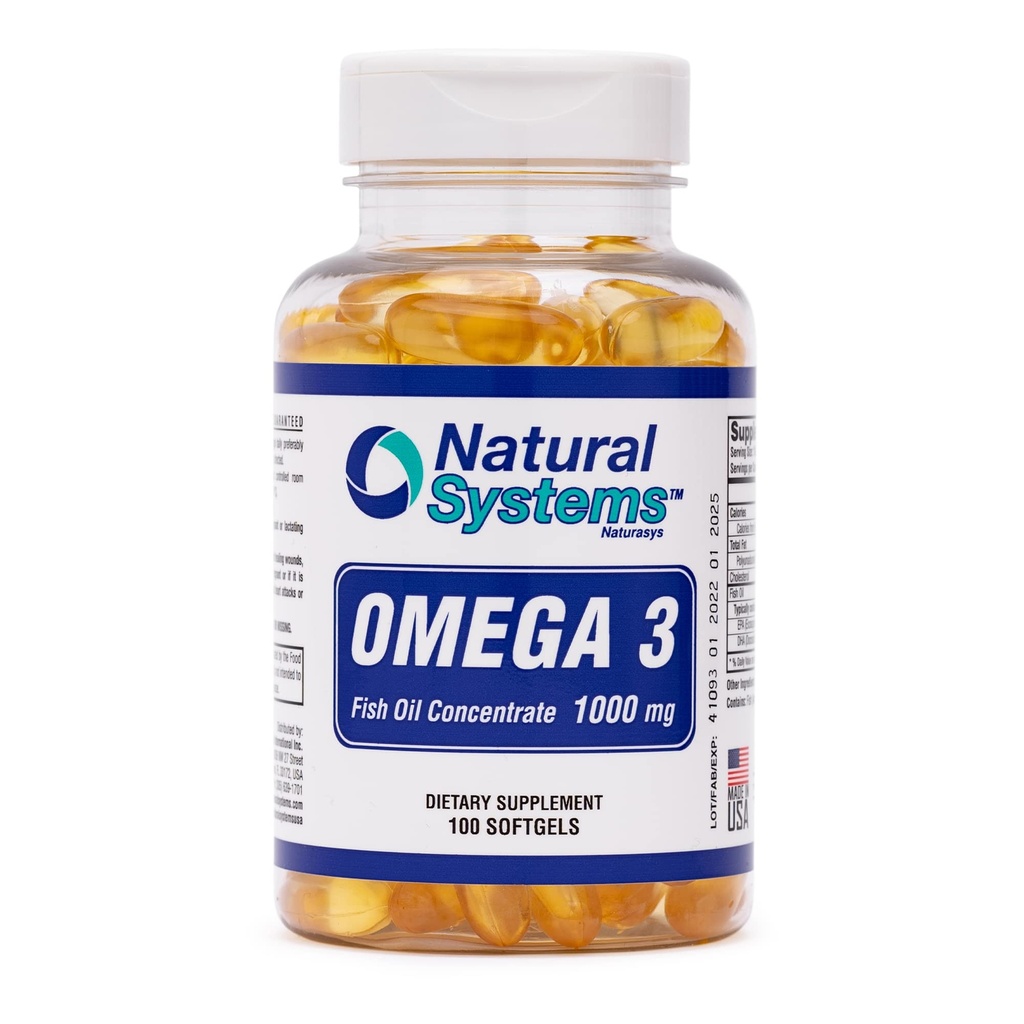 Ωμέγα 3 1000mg ιχθυέλαιο 100 συμπυκνωμένα Softgels από Φυσικά Συστήματα - Ωμέγα 3 Συμπληρώματα - Κάψουλες για Καθημερινή Διατροφή - EPA - DHA - Ιδανικό για την υποστήριξη καρδιάς, ματιών, εγκεφάλου και αρθρώσεων*