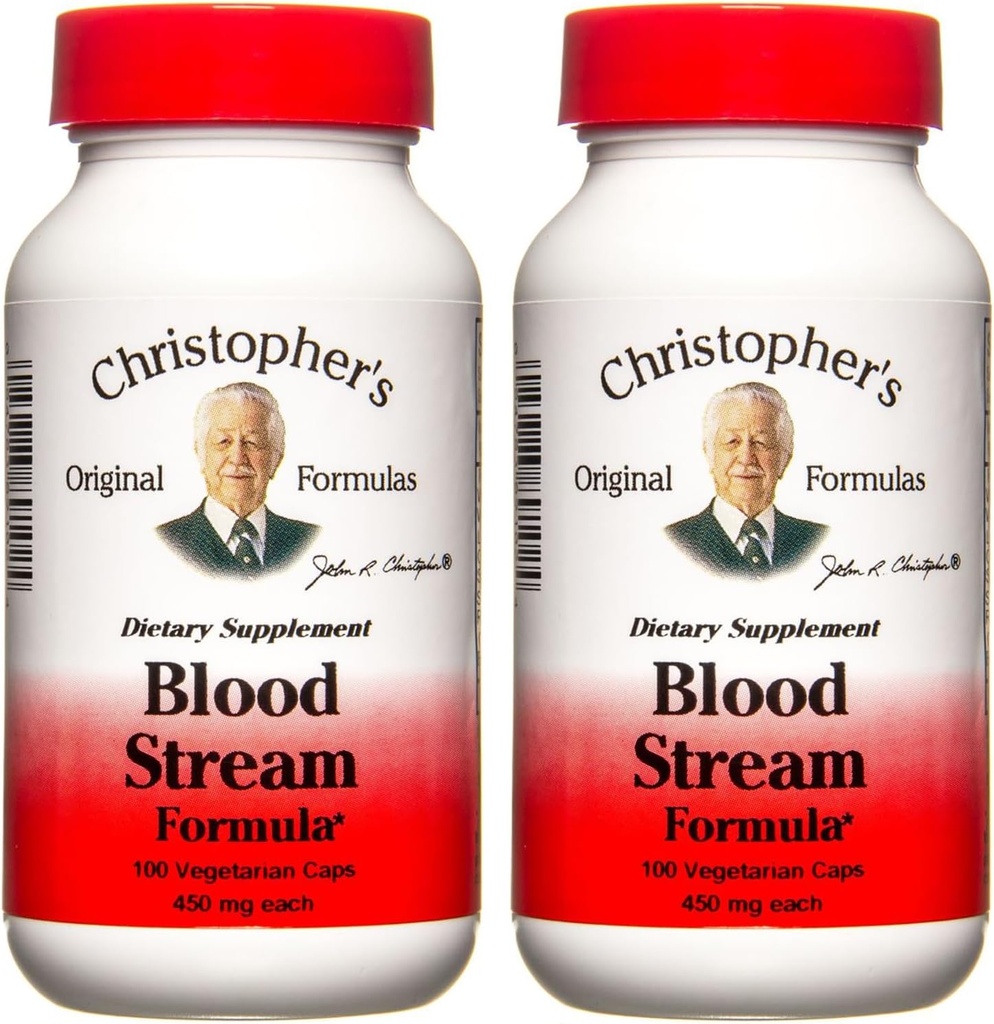 Christopher's Original Formulas Blood Stream Formula - Συμπληρώματα κυκλοφορίας αίματος - Υποστηρίζει Vein Ελαστικότητα, Καθαρό & Καθαρό ρεύμα αίματος - Συσκευασία των 2