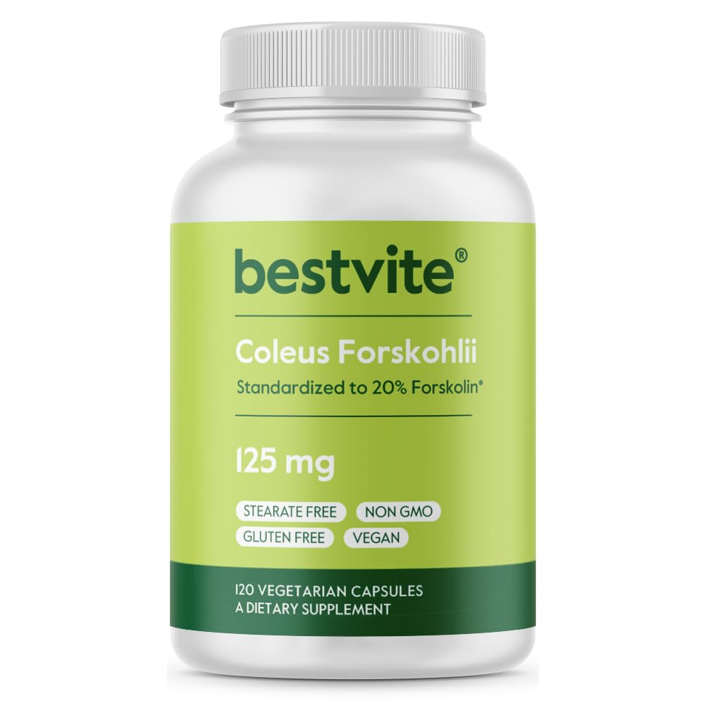 BESTVITE Coleus Forskohlii 125 mg - %20 Forskolin (120 Vegetarian Capsules) - Forslean Tek Forskolin Malzemeler Klinik Çalışmalar tarafından geri çekildi.