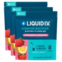Sıvı I.V.® Hydration Multiplier - Strawberry Lemonade | Elektrolyte Toz I | 3 Pack (48 hizmet)