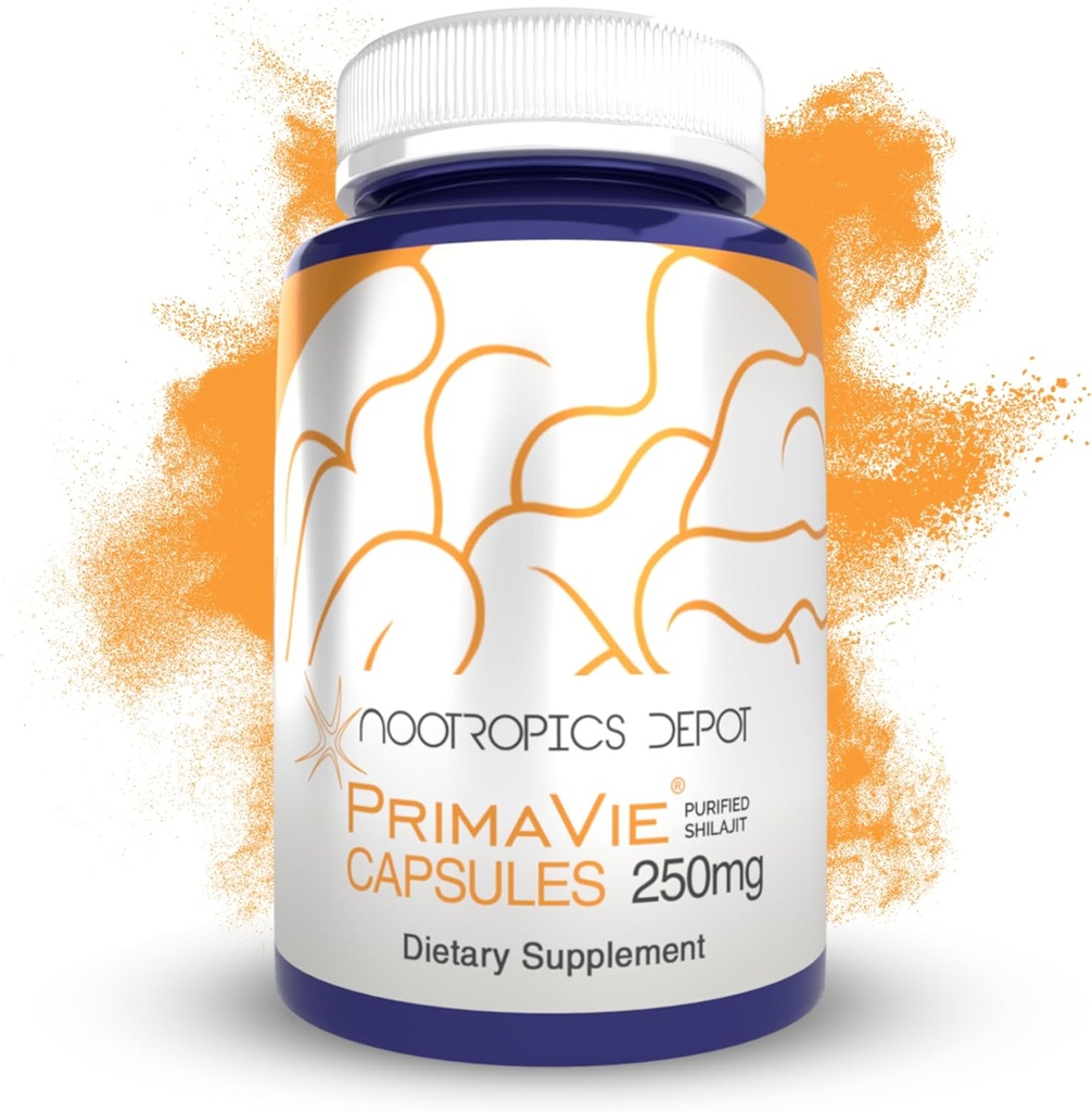 Nootropics Depot PrimaVie Shilajit Capsules | 250 mg | 30 Count | Purified Extract | Ayurveda Supplement | Supports Mitochondrial Function + Boosts Endurance