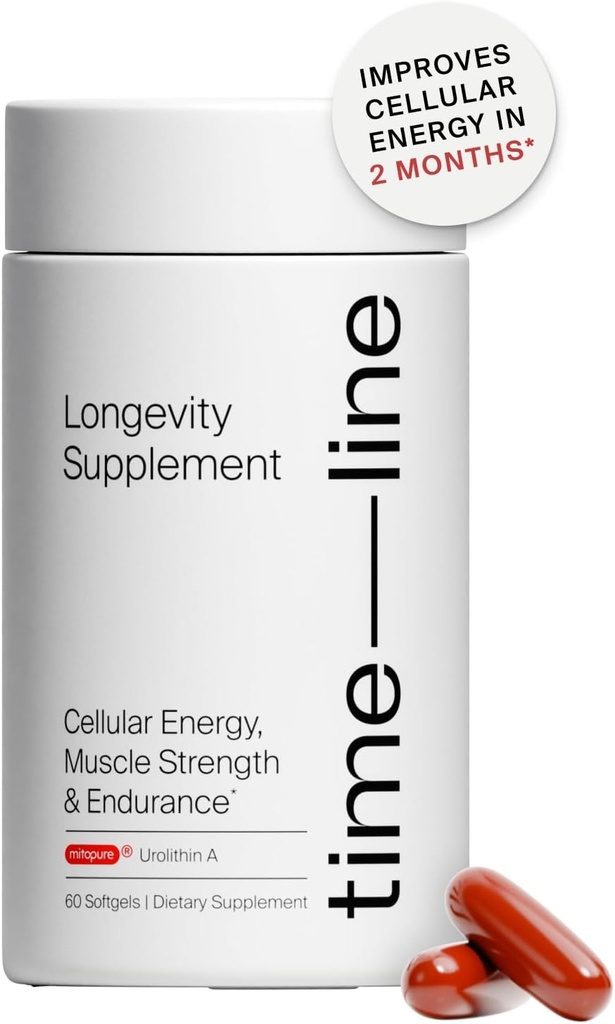 Timeline Mitopure Urolithin A Supplement - Klinik olarak Sağlıklı Aging ve Hücresel Yenileme Desteği - Kas Güçlü ve Longevity için Mitoceutical - 60 Softgels