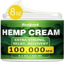 Healpark Natural Hemp Cream - 8.5 fl oz - Arnica,MSM, Turmeric, Menthol