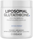 Codeage Liposomal Glutathionone Powder - 1.000 mg Vegan Μειωμένη L-Γλουταθιόνη ανά Σερβίρισμα, Liposomal Delivery - 2-Month Supply - Unflavored - Φωσφολιπίδια - Μη Γλουτένη Γλουτένη - 2.22 Oz