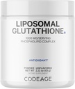 Kodaj Liposomal Glutathione Toz - 1000 mg Vegan, hizmet başına L-Glutathi'yi azalttı, Liposomal Teslimat - 2-Month Supply - Unflavored - Phospholipid - Non-GMO Gluten-Free - 2.22 Oz