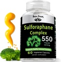 550 mg Sulforaphane Supplement with Glucoraphanin and Myrosinase | Broccoli Supplement - Complete NRF2 Activator, Güçlü Antioksi ve Hücre Sağlığı | 60 Vegetarian Capsules