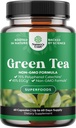 Green Tea Extract Capsules - 500 mg Pure Leaf Green Tea Caffeine Supplement - EGCG, Caffeine Extract & Polyols Supplement for Health Metabolism Support for Women & Men - Natural Detox - 60 Count