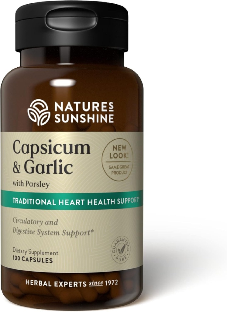 Nature's Sunshine Capsicum & σκόρδο w/Parsley, 100 κάψουλες 