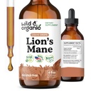 Wild & Organic Lions Mane Liquid Drops - Brain & Focus Support - Lion's Mane Mushroom Supplement - Hericium Erinaceus Mushroom Drops - Vegan, Sugar & Alkol Free Extract Tincture - 4 fl oz