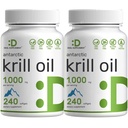 DEAL SUPPLEMENT 2 Pack Antarktika Krill Oil, 1000 mg Per Service, 480 Softgels – Merkür Ücretsiz, Balık Tadısı – Omega-3s, EPA, DHA, Astaxanthin, & Phospholipids – Non-GMO, No Glutenten
