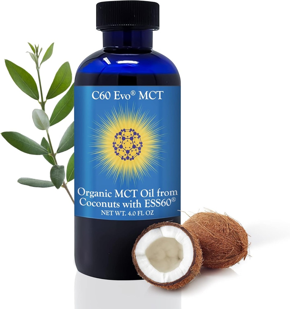 C60 ESS60, Immune Support, Sleep Aid Rich in Antioksis, Flexability and Common Support Supplement, MCT Wellness for Energy Boost (4 oz)