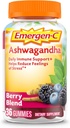 Emergen-C Vitamin C ve Ashwagandha Gummies, Immune Support için Diyet Supplement, Berry Mix, Back to School Essentials - 36 Count