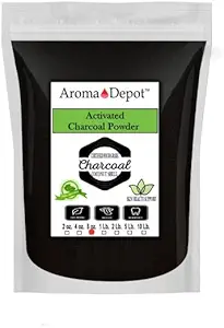 Aroma Depot 8 oz. Coconut Aktif Charcoal Toz - Sağlık Destekleri, Vegan, Non-GMO, Hiçbir Katkı, Gıda Notu, Diş Beyazıt Toz, Yüz Scrub için Charcoal ve Soap Making. (8 oz.)