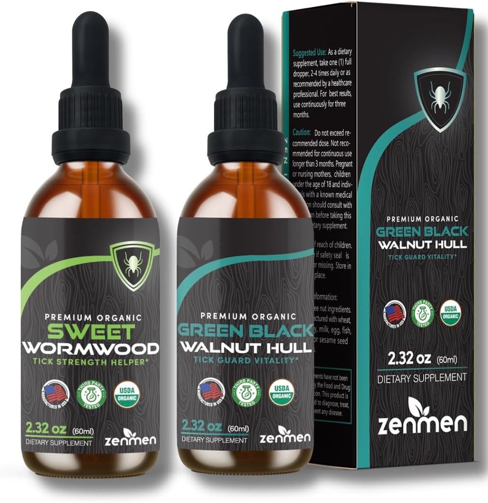 Zenmen Green Black Walnut Wormwood Kompleksi - Black Walnut Wormwood Tincture Sıvı Ekstraksiyon - Sağlığınızı Doğal Olarak Korumak | 60 Gün Supply