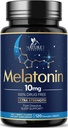 Melatonin 10 mg Fast Dissolve, Melatonin Supplements for Restful Sleep, Natural Sleep Support Supplement for Yetişkinler, Ekstra Güçlü Strawberry-Flavored Tabletler, Sugar Free, 120 Tablet, 120 Day Supply