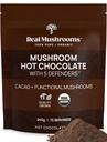 Real Mushrooms Organic Hot Chocolate Mix with Reishi, Türkiye Tail, Chaga, Shiitake, Maitake – Cacao Toz Organik Mushroom- 5 Defenders Mushroom Cacao Toz, Vegan, Gluten-Free, 15 Hizmetler