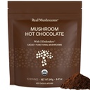 Real Mushrooms Organic Hot Chocolate Mix with Reishi, Türkiye Tail, Chaga, Shiitake, Maitake – Cacao Toz Organik Mushroom- 5 Defenders Mushroom Cacao Toz, Vegan, Gluten-Free, 15 Hizmetler