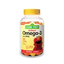 Sesame Street Omega 3 Gummies for Kids, 50 mg of Omega-3 per Gummy, 4 Ay Supply, No Fishy Aftertaste, Shellfish Free Supplement, Brain & Eye Support, 120 Gummies