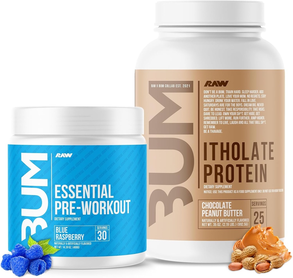 RAW Whey Isolate protein Toz & Essential Pre-Workout Sche