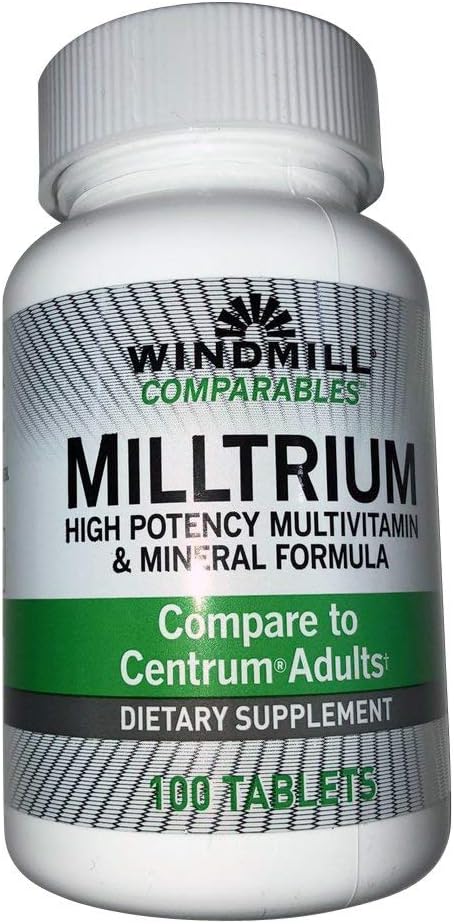 Rüzgar En İyileri Milltrium High Potency Multivitamin ve Mineral Tabletleri 100 Ea (Pack of 2)