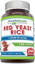 Pure Naturals Red Yeast Rice 1200 Mg hizmet başına 240 Capsules Supplement | Non-GMO | Gluten Free | Made in USA
