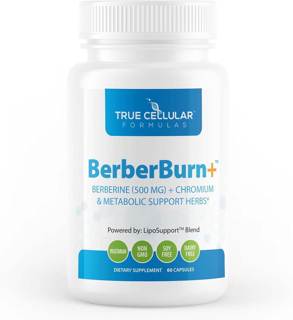 BerberBurn+: Berberine Supplement, & Magnezyum Chromium Capsules for Daily Wellness & Energy, Boost Vitality and maintain Balance, Essential Nutrients for Health, 60 Count