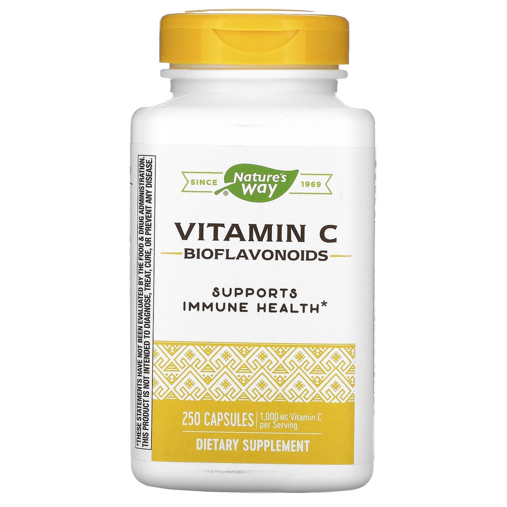 Nature's Way Vitamin C with Bioflavonoids, Immune Support*, High Potency C per 2capsule hizmet ediyor, Promosyonlar Collagen*, 2Capsule hizmeti için 1.000 mg, 250 Capsules (Pazarlama May Vary)