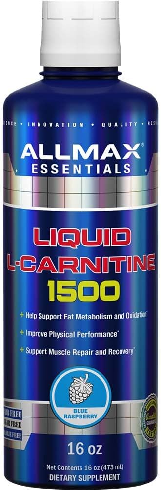 ALLMAX Διατροφή Υγρό L-Καρνιτίνη 1500, Μπλε Βατόμουρο, 16 oz (473 ml)