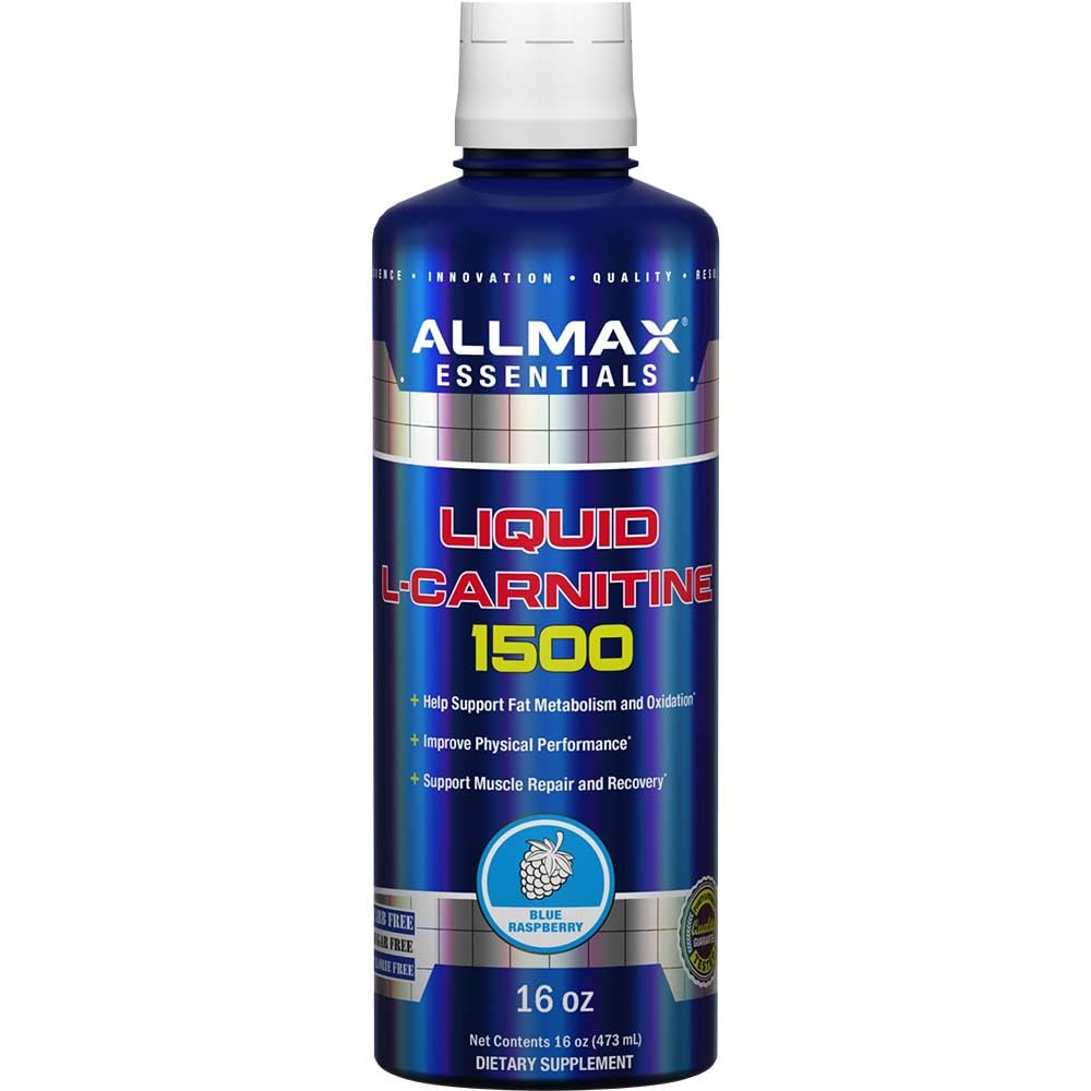 ALLMAX Beslenme Sıvı L-Carnitine 1500, Blue Raspberry, 16 oz (473 ml)