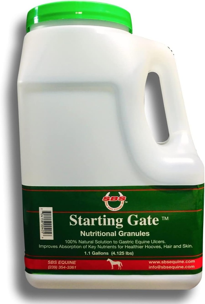 SBS Equine Starting Gate Granules - Horse Stomach Ulcer Treatment & Ulcer Relief, συμπλήρωμα Horse Formula Scoop για τη διατροφή, Perfect Prep ως συμπλήρωμα μαλλιών, δέρματος & Hoof (1.1 Gallon)