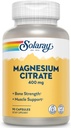 Solaray Magnesium Citrate - Pure Magnesium Citrate Capsules, Supplement for Calm, Bone Health, Cellular Energy, Heart & Muscle Support, 400mg Per Serving - 90 Vegan Capsules (Pack of 2)