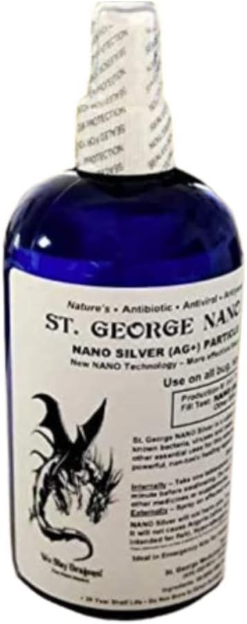 St. George Nano Silver | Collodial Silver Liquid Immune Support Supplement - Gluten Free ve Probiyotik Dostu Parçacık Çözüm 68 PPM (16 oz.)