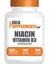 BulkSupplements.com Niacin Capsules - Niacin Supplement, Vitamin B3 - Gluten Free, 1 Capsule per Service, 365 Capsules (Pack of 1)