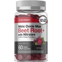 Horbäach Nitric Hoffman Beet Root Gummies | 60 Kont | Nitrates | Strawberry Flavor | Vegan, Non-GMO, Gluten Free Supplement Supplement