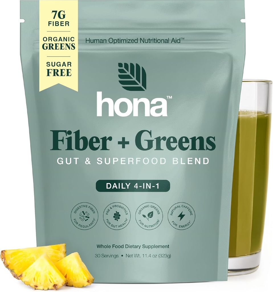Gut & Superfood Blend, Greens Toz Prebiyotiks, Probiyotikler, Fiber & Natural Caffeine, Gluten Free, Sugar Free, Vegan Non GMO Greens Superfood Toz, 30 Srvgs