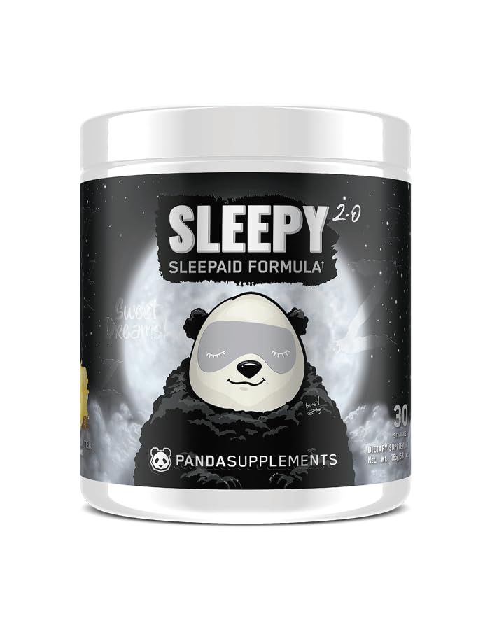 Underground Bio LabsTM Panda SUPPS – Sleepy 2.0 Natural Sleep Aid Formula: 5mg μελατονίνη, 300mg GABA, εκχύλισμα χαμομηλιού, ( Τσάι λεμόνι) 30 Σερβίρει