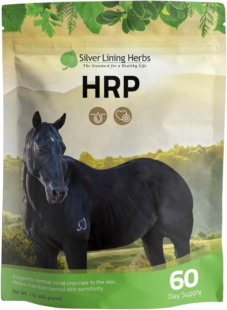 Silver Lining Herbs HRP - Atlar için Doğal Nerve Impulsesleri Destek - Normal Cilt Hassasiyeti - Overactive Nerves - Herbal Supplement For Horses - 1 lb Bag Bag