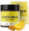 HERBAMAMA Lemon Balm Calming Gummies - 1500mg Lemon Balm Leaf for Relaxation - Vegan Non-GMO Melissa Officinalis συμπλήρωμα - 60 Pectin-based Banana-Flavored Chews
