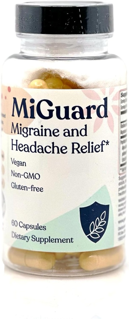 Başache ve Migraine Relief Supplements - Uyuşturucu Ücretsiz Migraine Önleme Tamamı - Migraine Headaches için Doğal Supplements - Frekans ve Severity (60 Capsules) azaltın