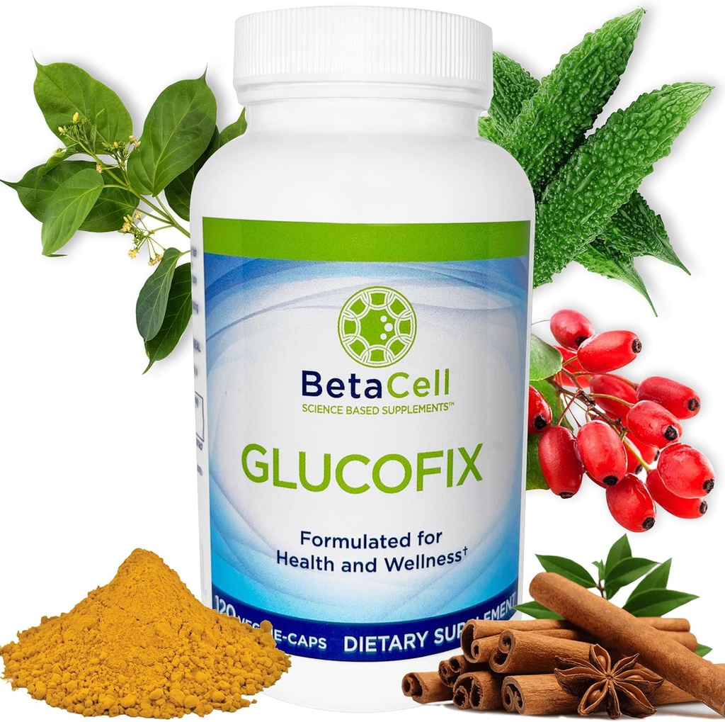 Glucofix - Berberine Supplement - Cinnamon, Gymnema, Berberine, Bitter Melon ve Turmeric - 120 Capsules